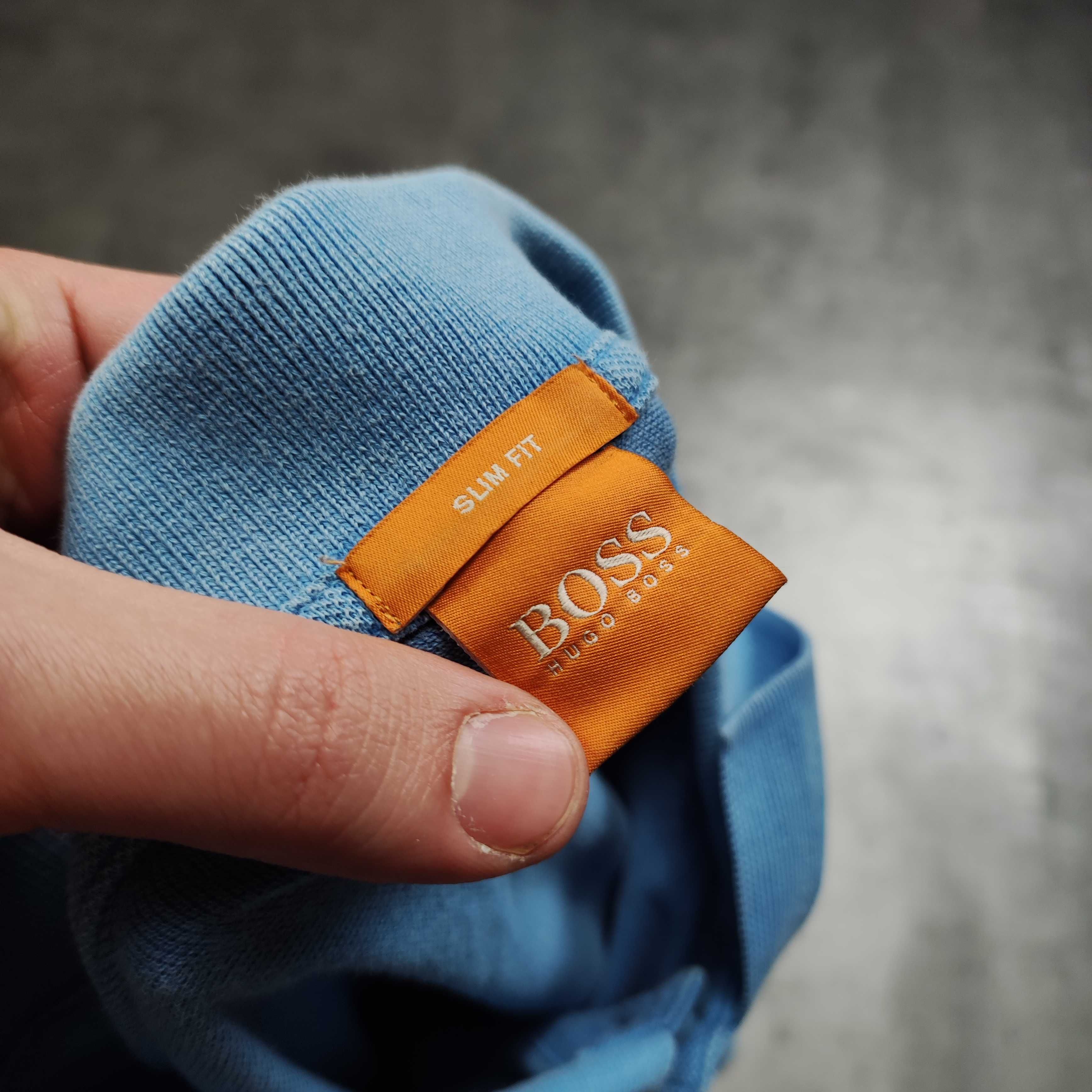 MĘSKA Koszulka Elegancka Hugo Boss Orange Haft Logo Polo Bawełna