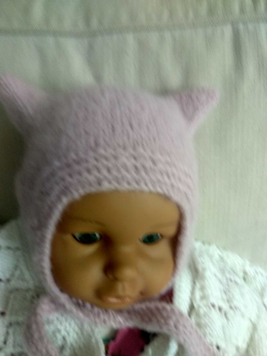 Czapka czapeczka bonetka kotek róż