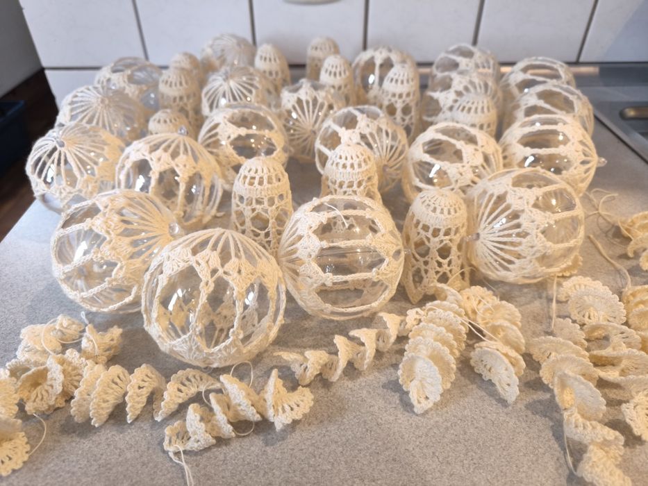 Ozdoby choinkowe kolor ecru