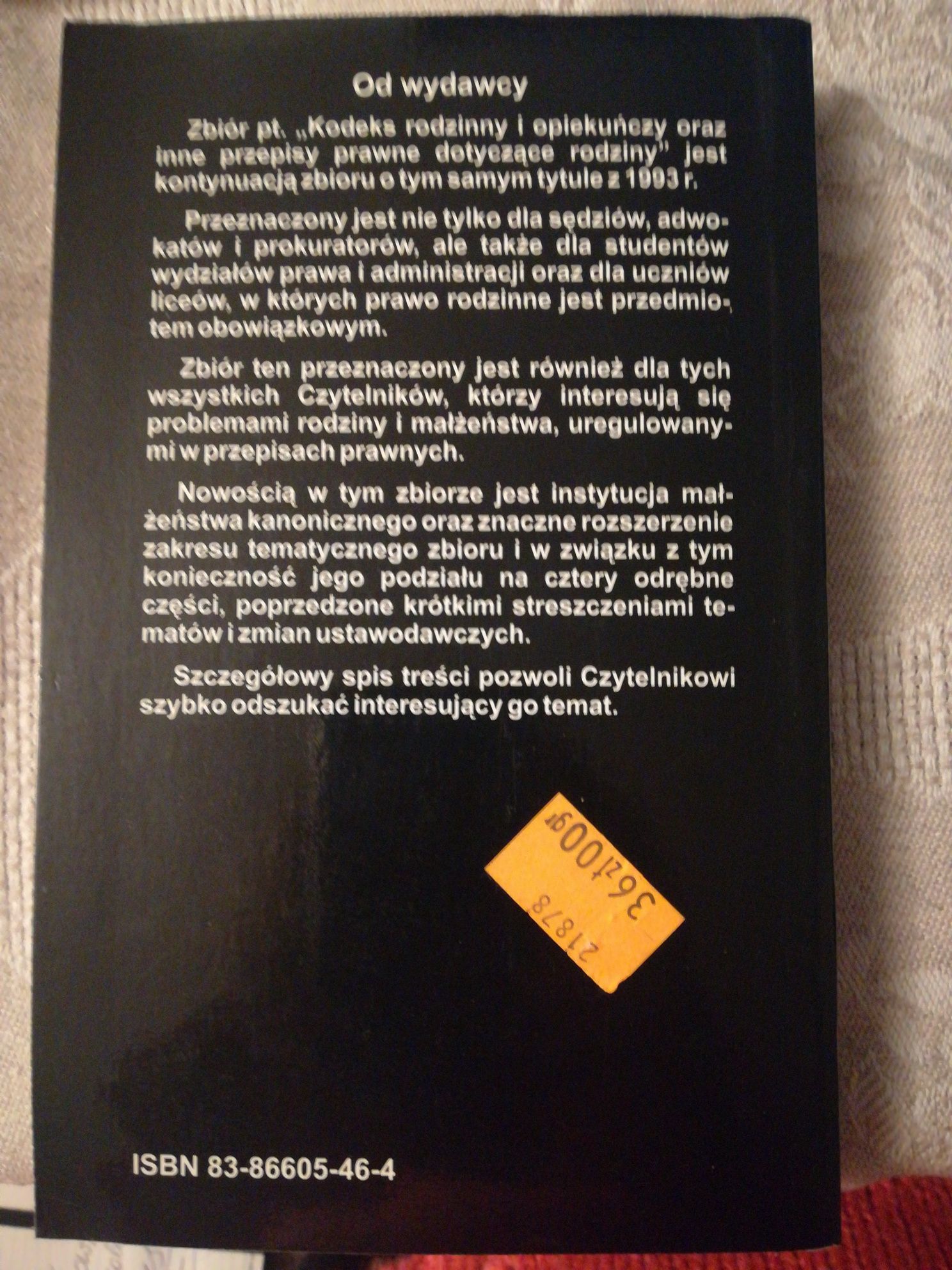 książka "Kodeks rodzinny i opiekuńczy oraz inne przepisy" K. Piasecki