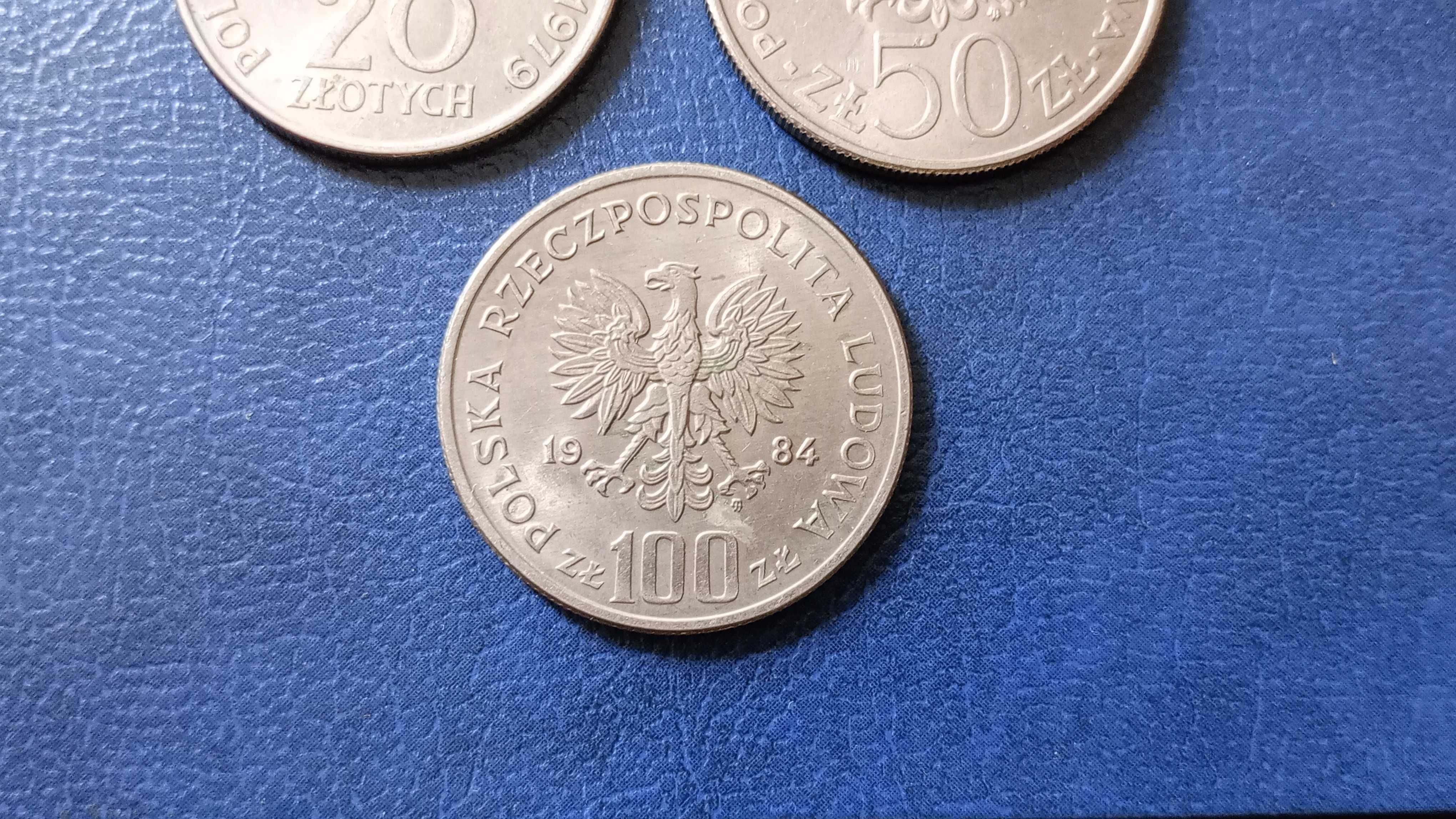 Stare monety Medal 20 zł 50 zł 100 zł zestaw PRL /4