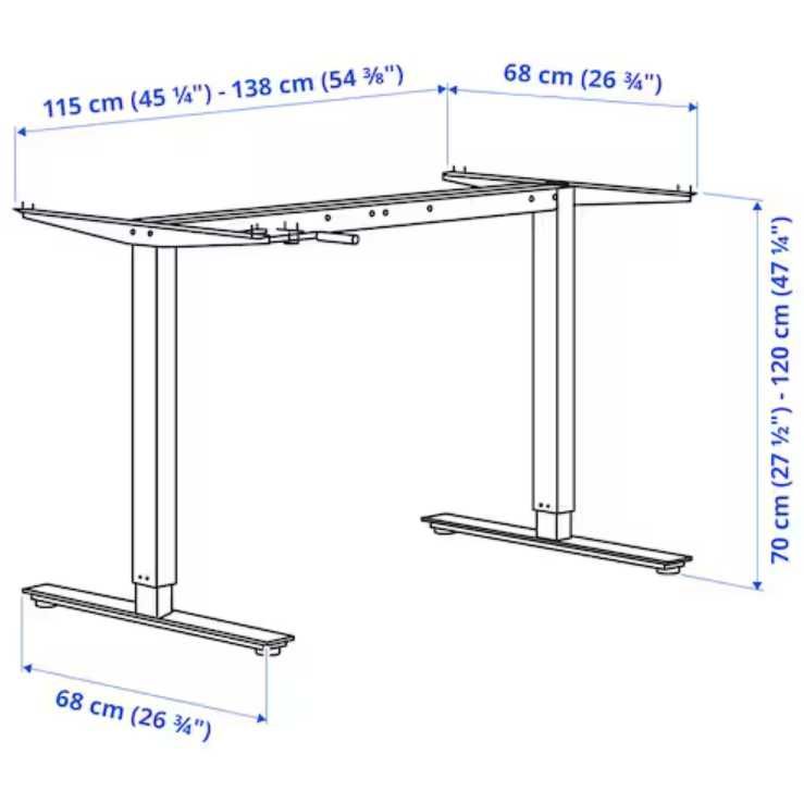 Стіл з регулюванням висоти IKEA TROTTEN (для роботи стоячи) 70-120 см
