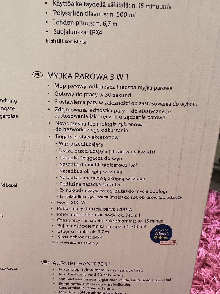 Odkurzacz parowy mop parowy Silver Crest 3w1