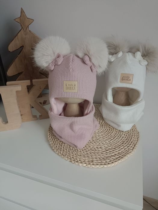 Zimowe zestawy handmade podszyte polarem