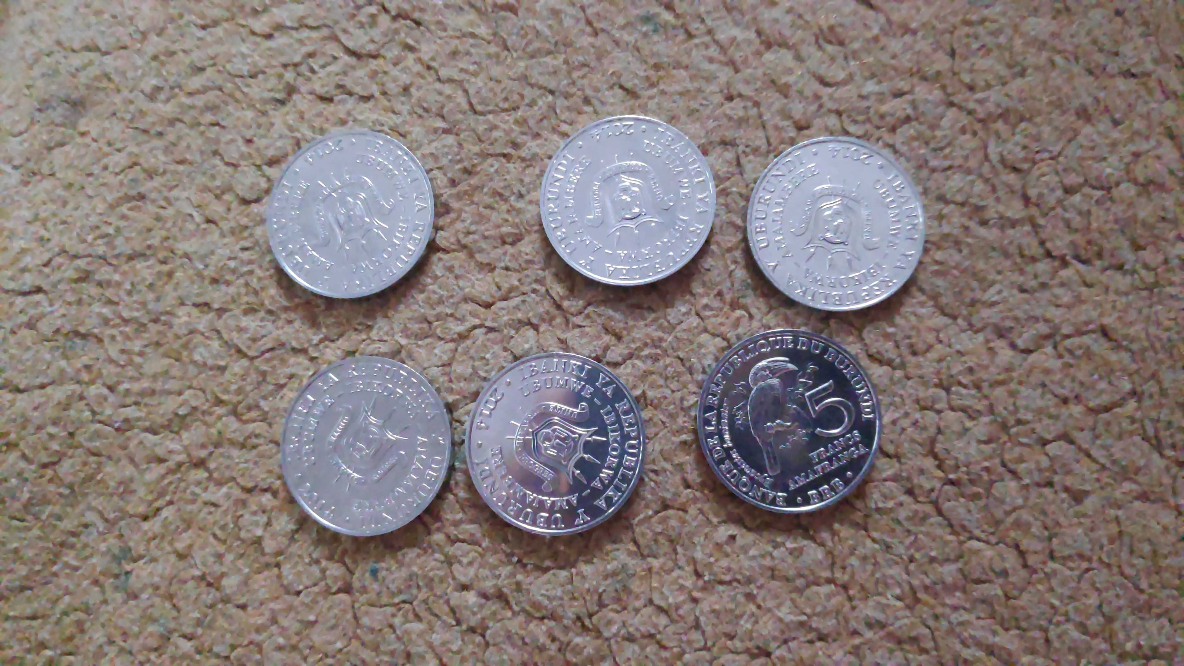Бурунді набір з 6 монет по 5 франків 2014 Птахи Бурунді