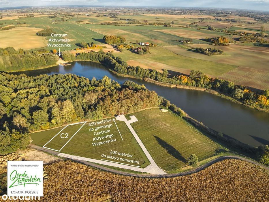 DZIAŁKA nad jeziorem przy plaży z mediami i MPZP
