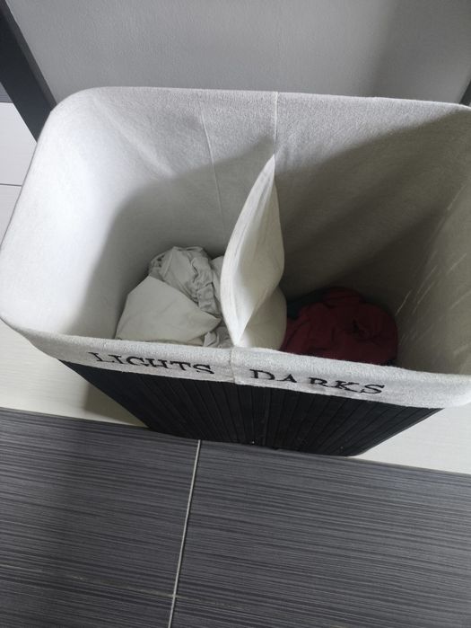 Kosz bambusowy na pranie czarny 100 L