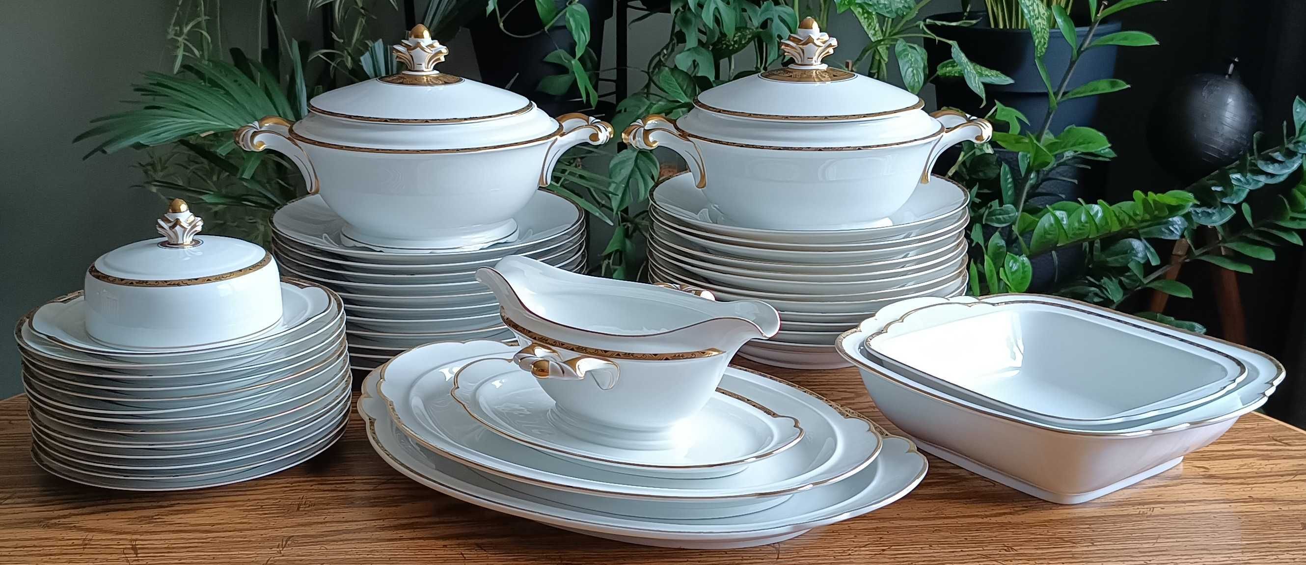Porcelanowy zestaw kawowo obiadowo śniadaniowy - Art Deco