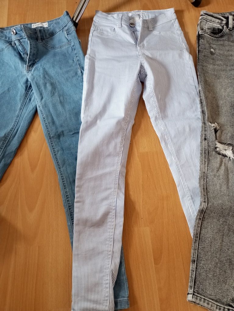 Zestaw 3 sztuki jeansów damskich rozmiar XXS