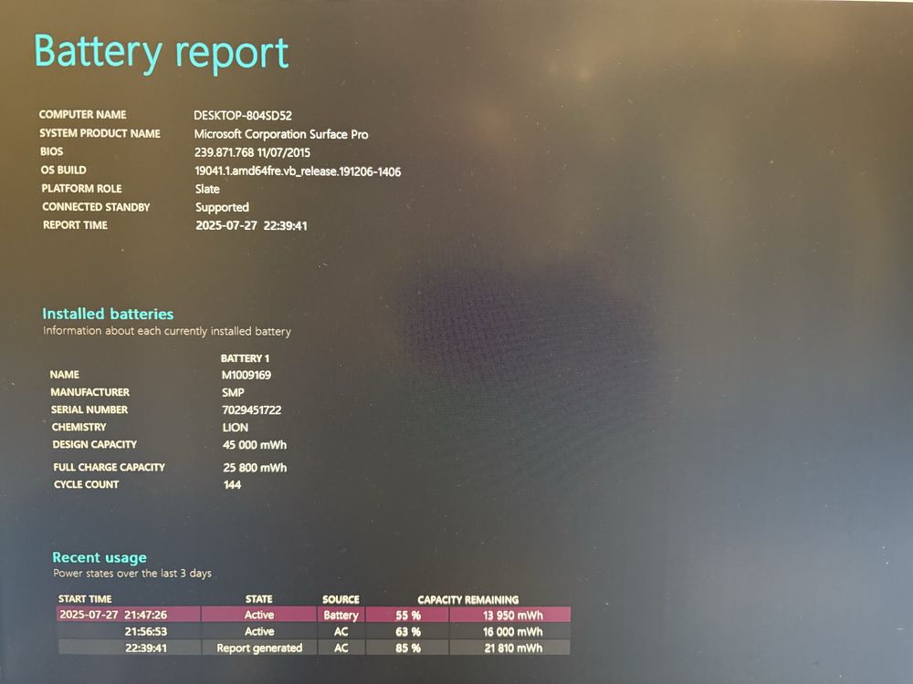 Tablet/laptop Microsoft Surface Pro 5 (od 1-go wlasciciela)