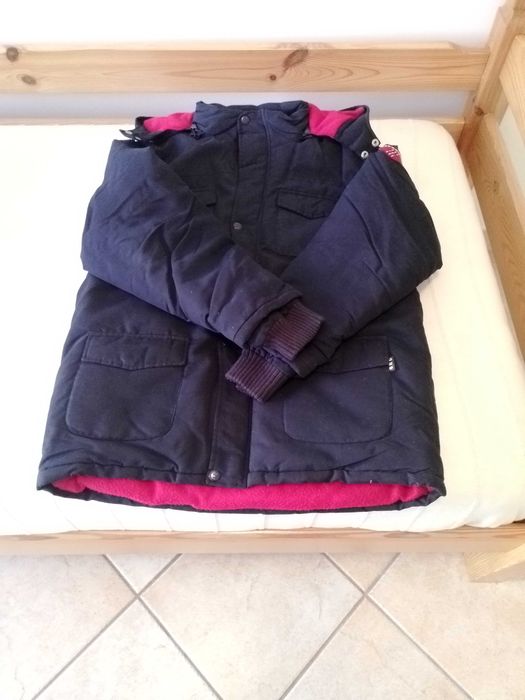 Parka em Azul Escuro com capuz de criança 12 anos