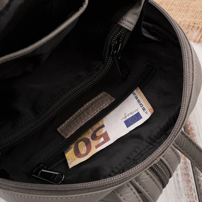 plecak damski skórzany miejski mały szary paolo peruzzi si-40-gr