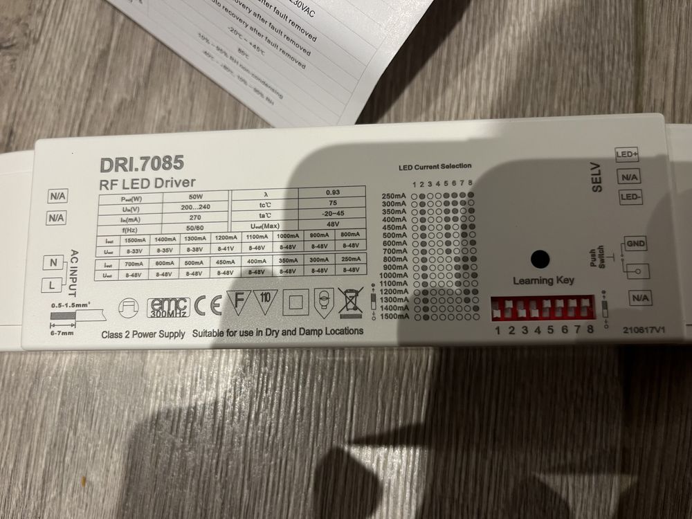 Zasilacz Led driver 50W 250mA-1500mA dei.7085 CLAREO