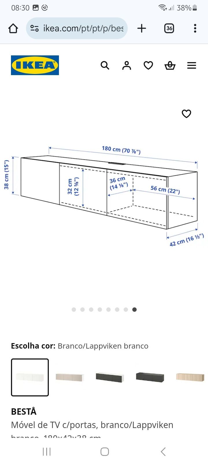 Móvel tv com base em vidro branco Ikea