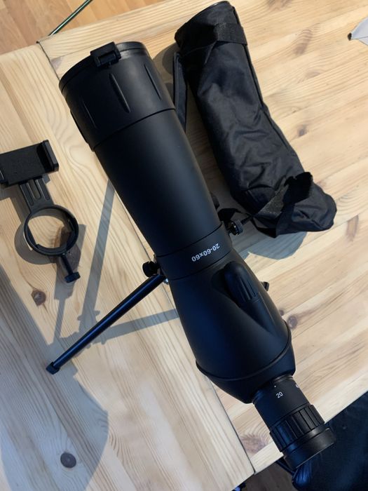 Telescópio 20-60x60 com bolsa tripe e suporte para telemovel