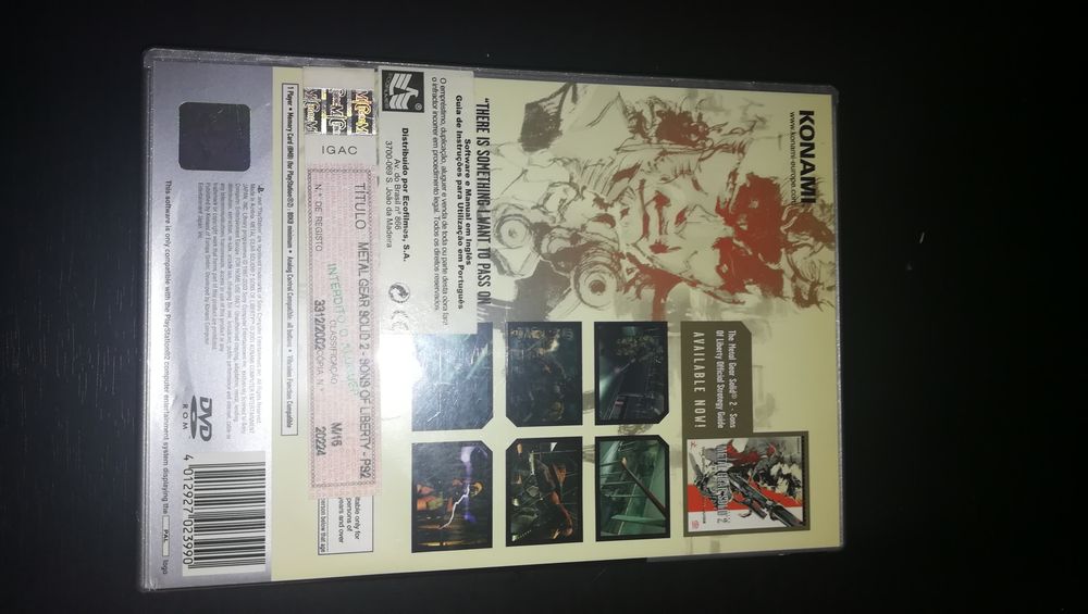Jogo PS2 ( PlayStation 2 ) " Metal Gear Solid 2 - SOL " (Como Novo)