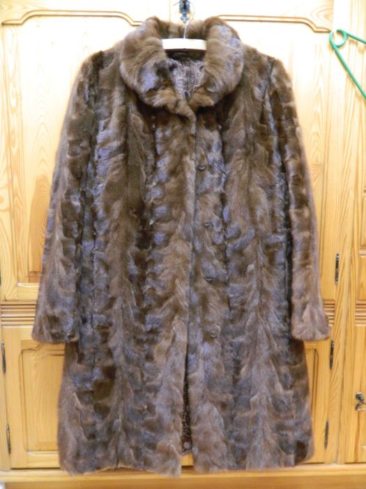 futro z norek - brązowe, rozmiar 42/44