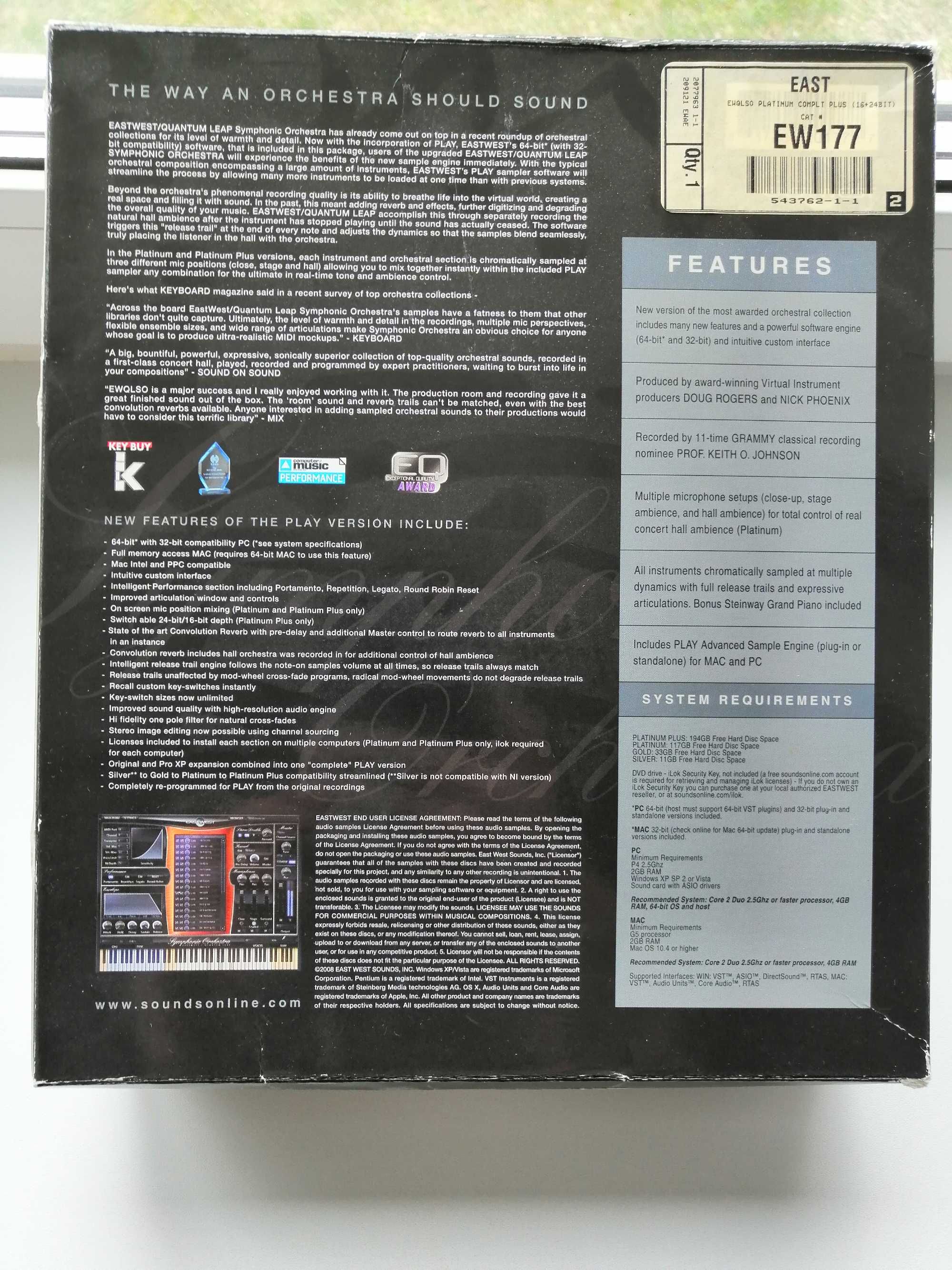 East West Quantum Leap Symphonic Orchestra Platinum Plus