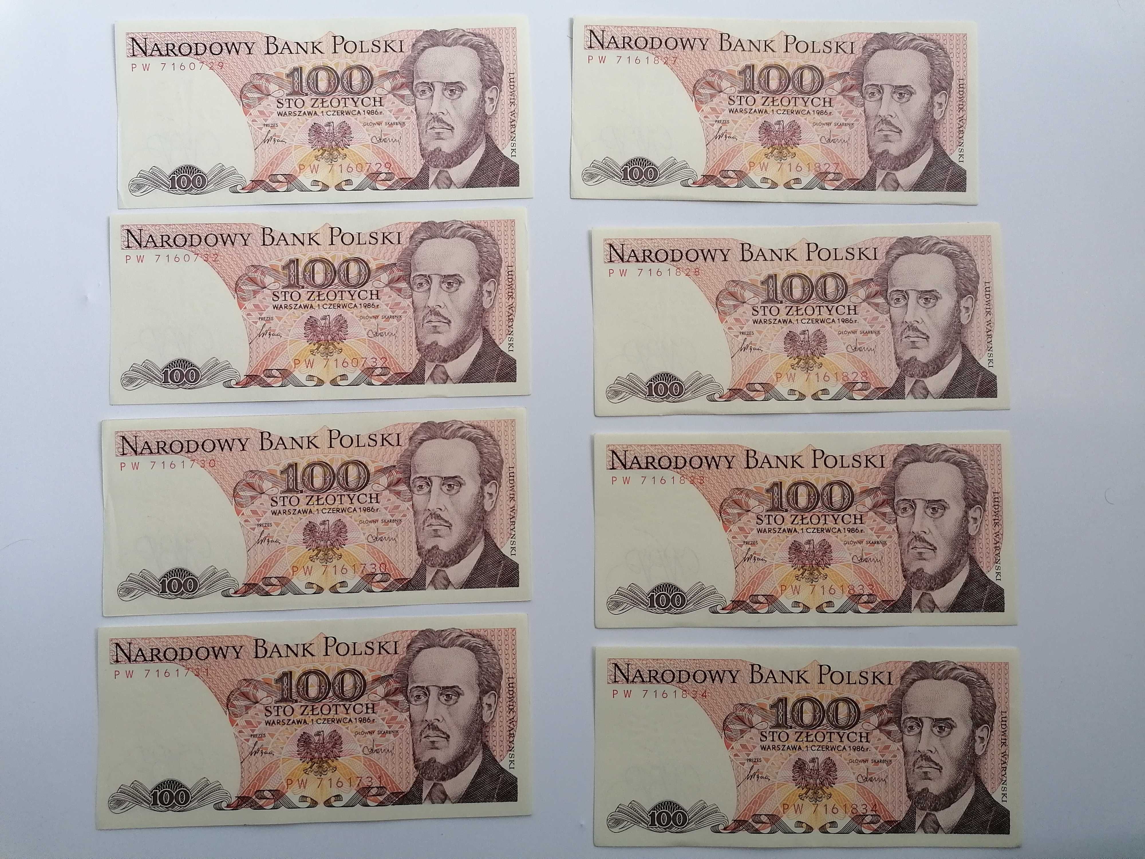 Banknoty PRL 100 zł 1986