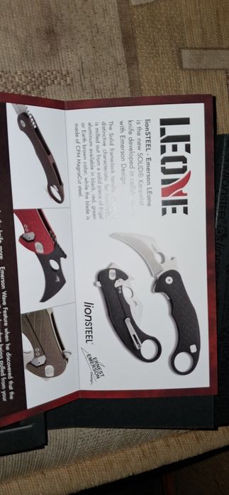 Nóż LionSTEEL Karambit Stonewashed stal MagnaCut Nowy