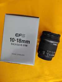 Objetiva Canon EFS 10-18 mm f/4.5-5.6 IS STM