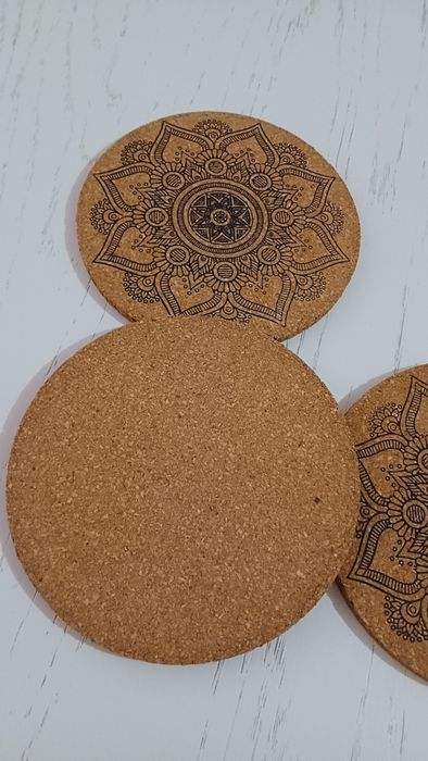 Пробковые подставки под горячее с рисунком