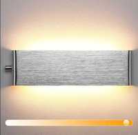 Nowa lampa " LED " ścienna  kinkiet  srebrna ze ściemniaczem