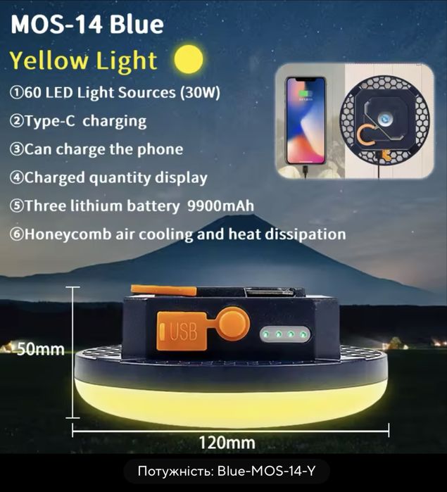 Запакована Moslighting 9900 mAh акумуляторна лампа