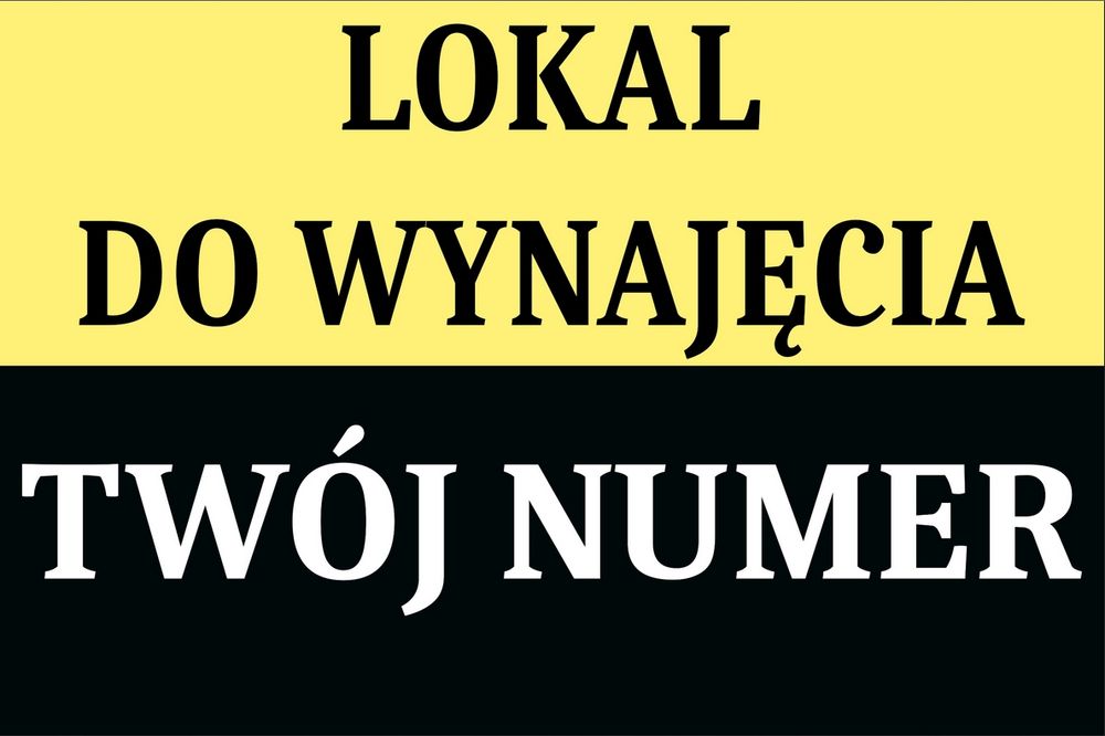 tablica ogłoszeniowa szyld lokal do wynajęcia twój numer szyld #19