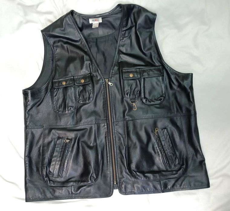 Кожаный жилет Roger Kent Германия натуральная кожа большой размер