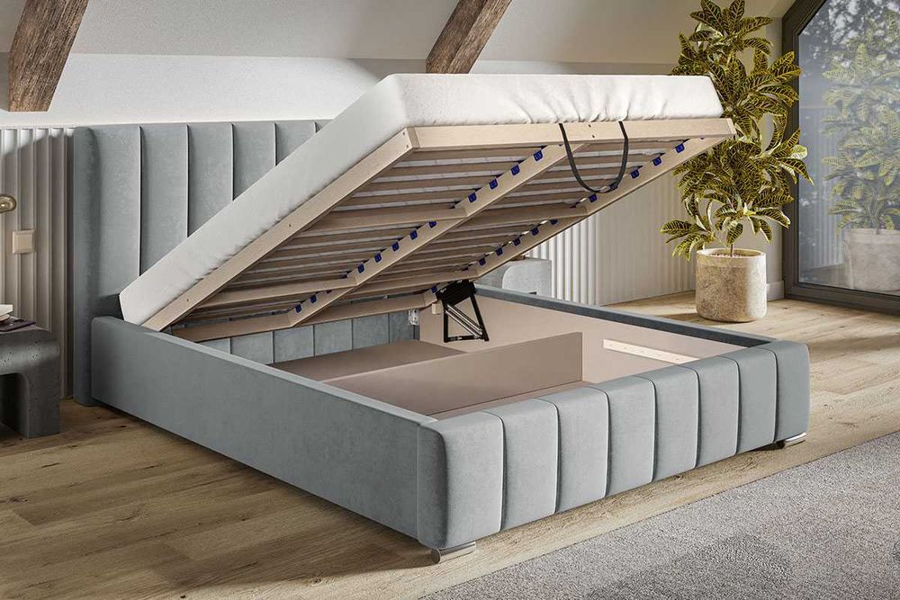 Łóżko łóżka tapicerowane VIGO 160x200 180x200 200x200 STELAŻ POJEMNIK