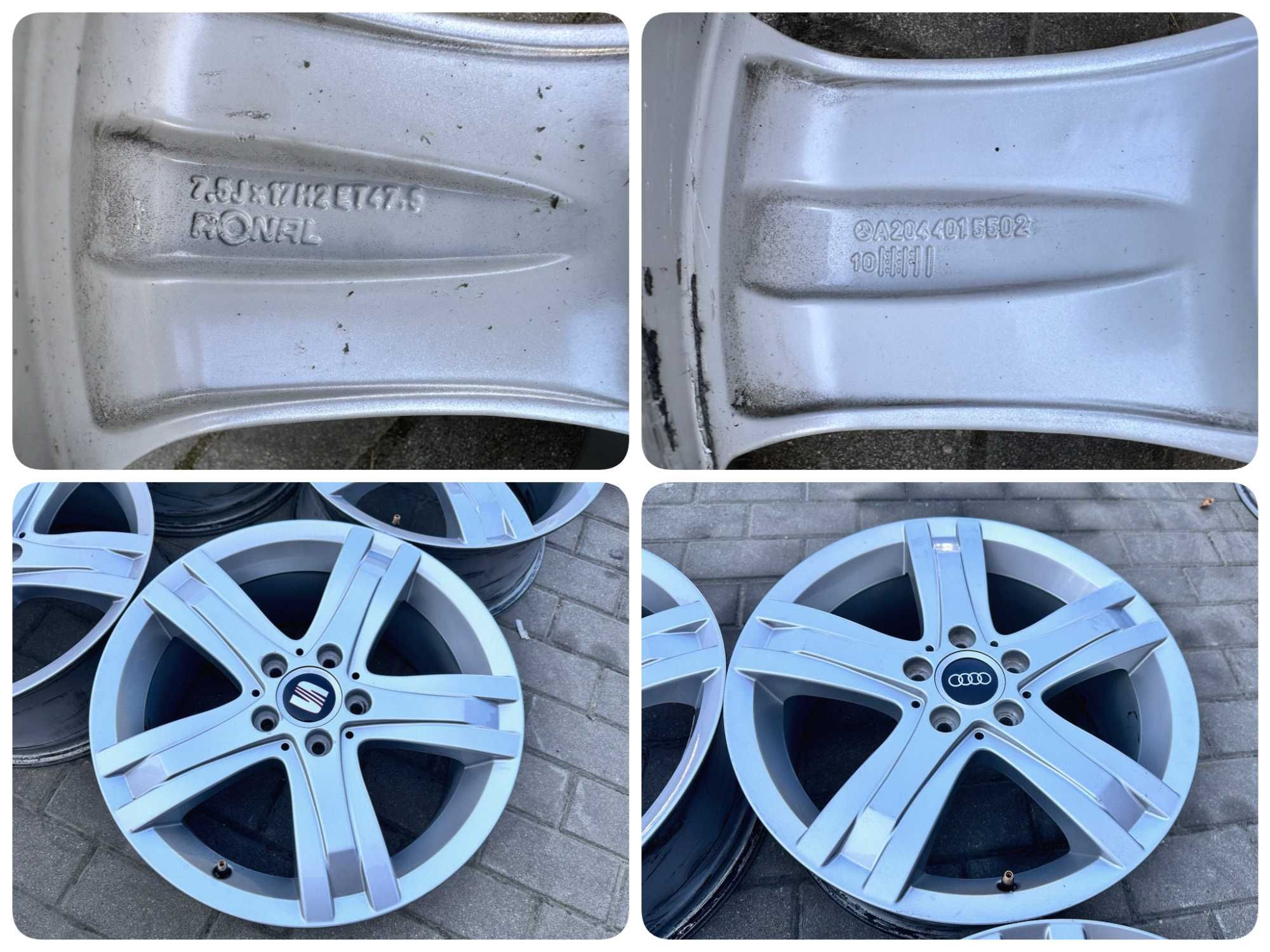 FELGI ALUFELGI 17 Audi Seat Skoda VW 5x112 7.5J ET47.5 57.1MM ORG #52