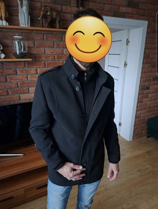 Płaszcz męski krótki czarny rozm 48 Kavetti