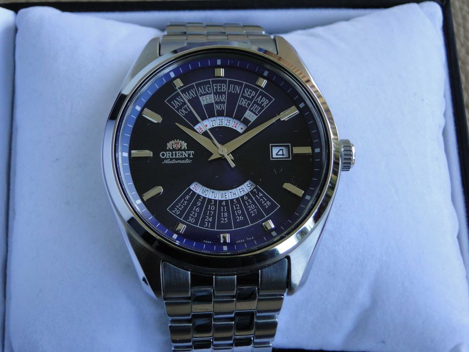 Orient Multikalendarz - granatowy - jak nowy