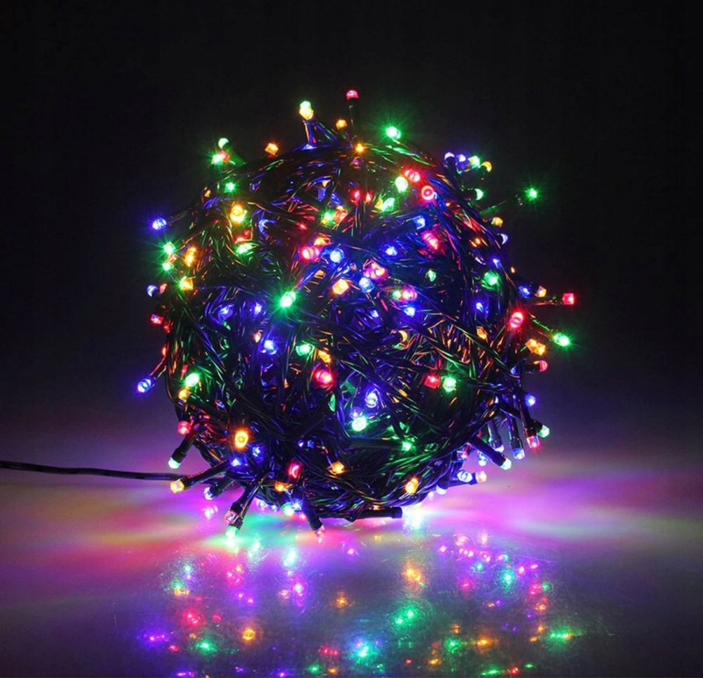 MOCNE Lampki Choinkowe Świąteczne Zewnętrzne Wewnętrzne 500 LED