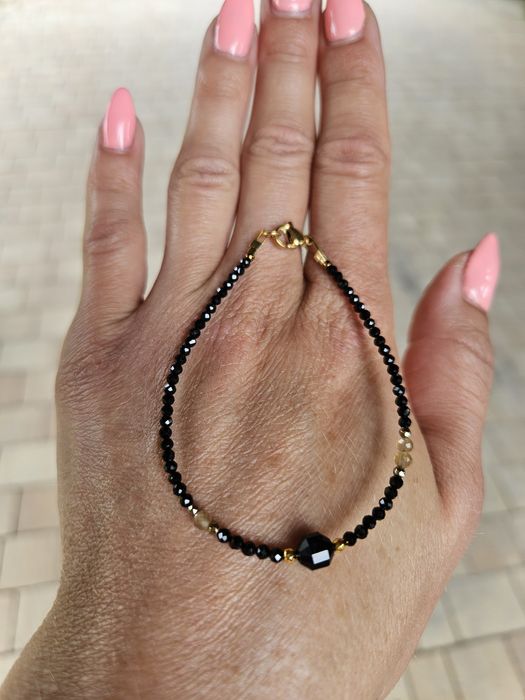Bransoletka kamienie naturalne Spinel Onyks Kocie oko