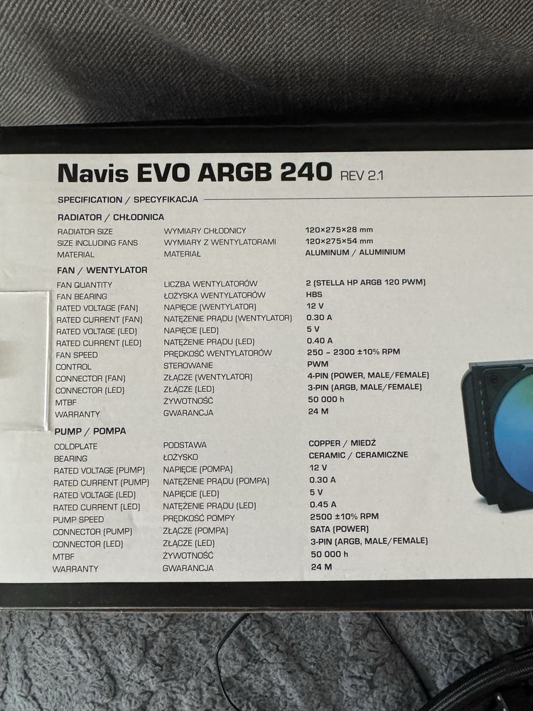 SilentiumPC Navis EVO ARGB 240 (SPC240) – Chłodzenie wodne AIO 240mm