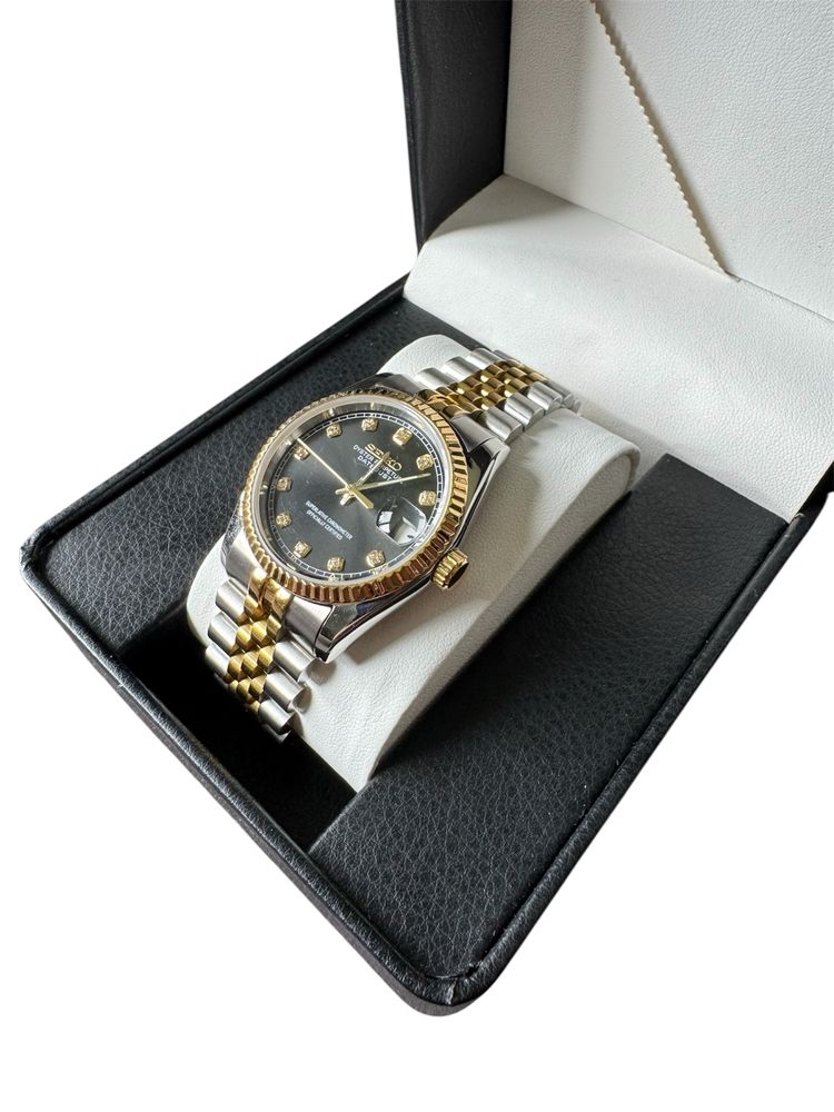 Zegarek seiko oryginalny oyster perpetual datejust złoto czarny nowy