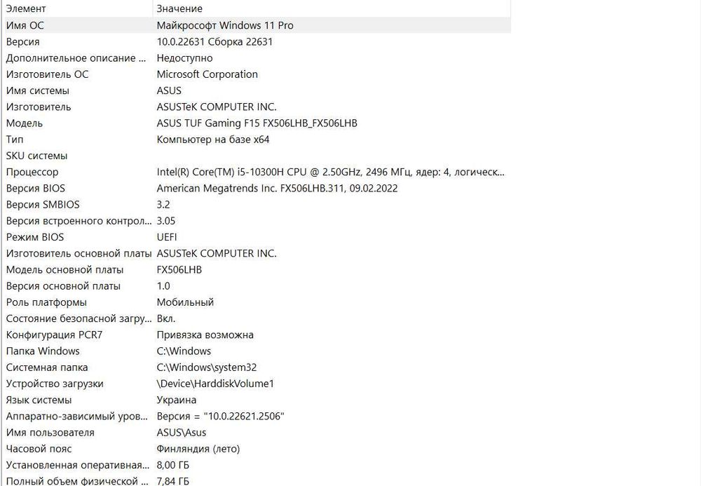 ASUS TUF Gaming F15 FX506LHB