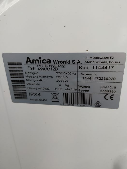 Krzyżak pralki Amica AWCO 12D