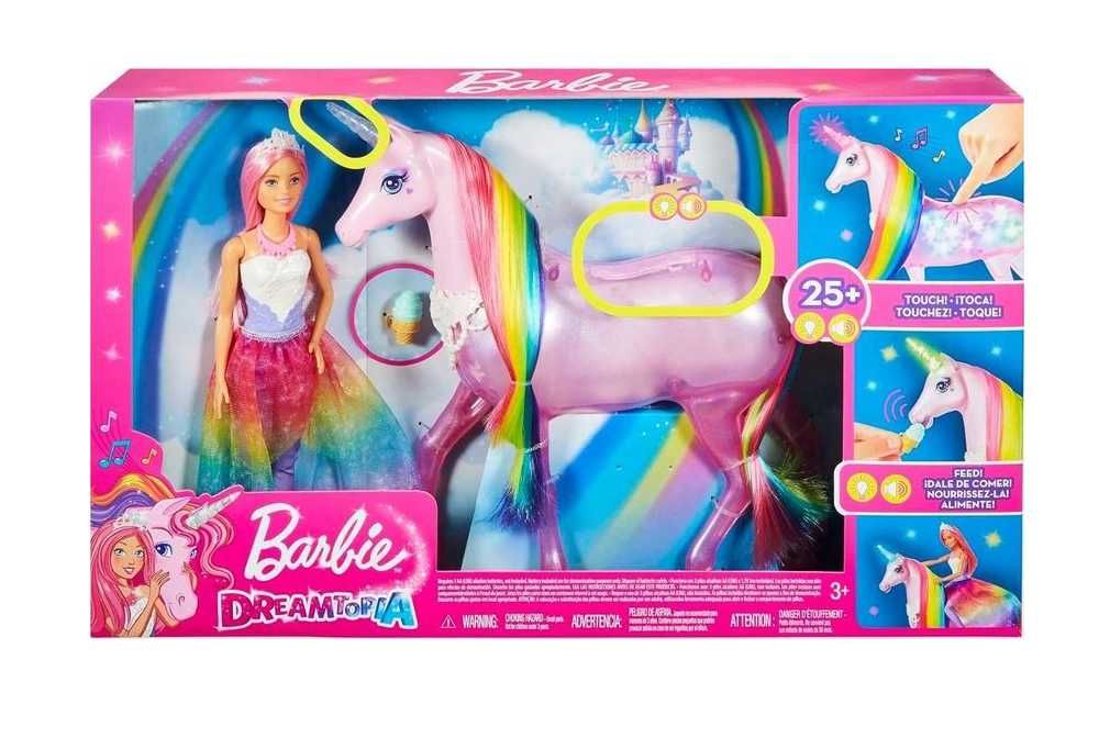 Lalka Barbie z jednorożcem Magia Świateł KJ3