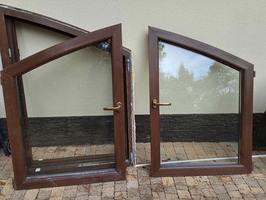 Okno okna pcv półokrągłe z demontażu