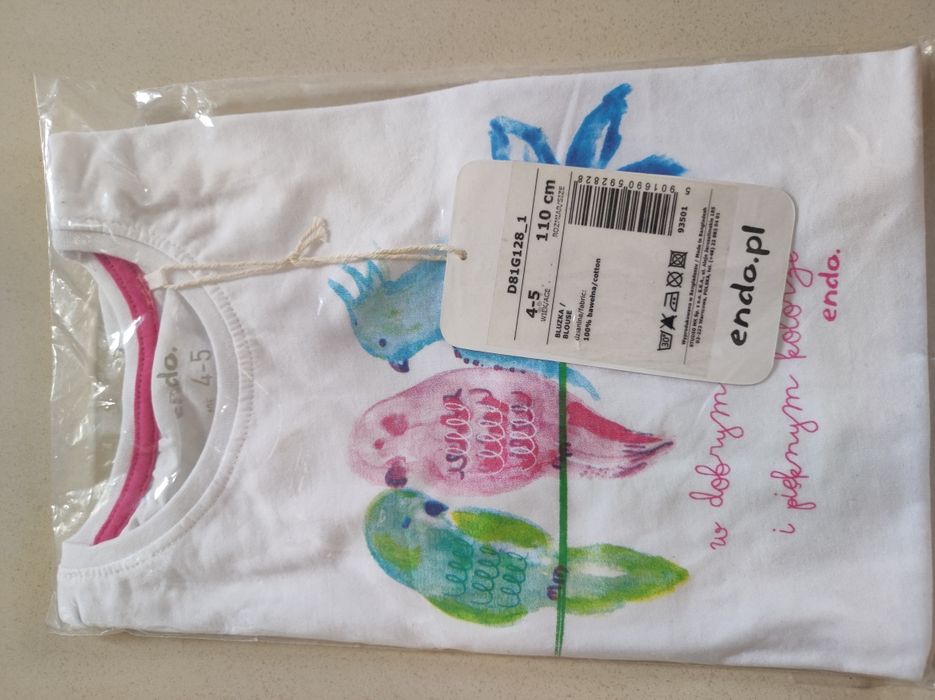 Koszulka z krótkim rękawem 122 cm dla dziewczynki