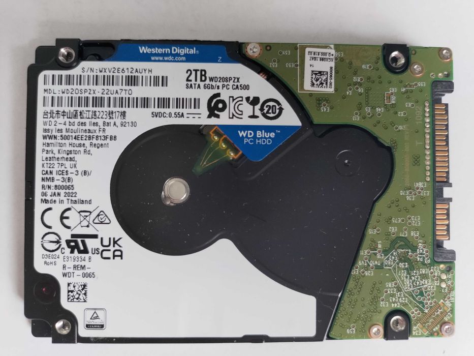 Жорсткий диск HDD WD Blue 2.5" 2 TB WD20SPZX