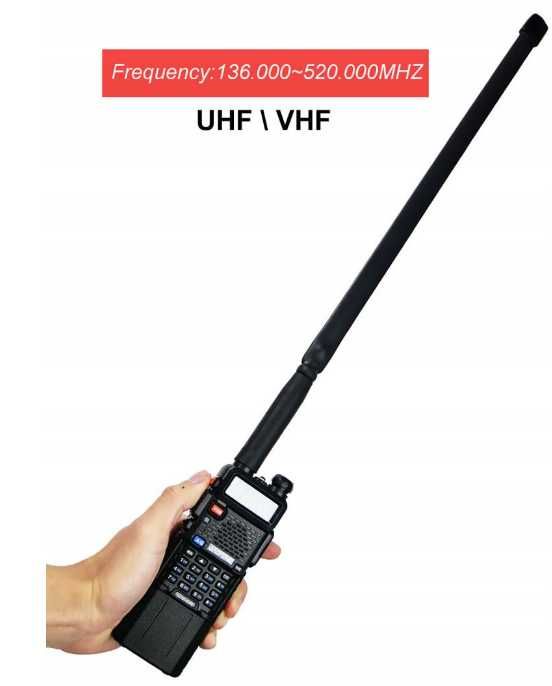 Antena taśmowa ABBREE 48 cm – SMA,8W, kompatybilna z Baofeng 1ttst1598