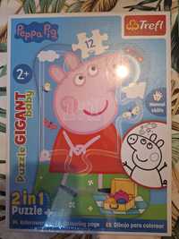 Nowy zestaw puzzli z kolorowanką Peppa Pig