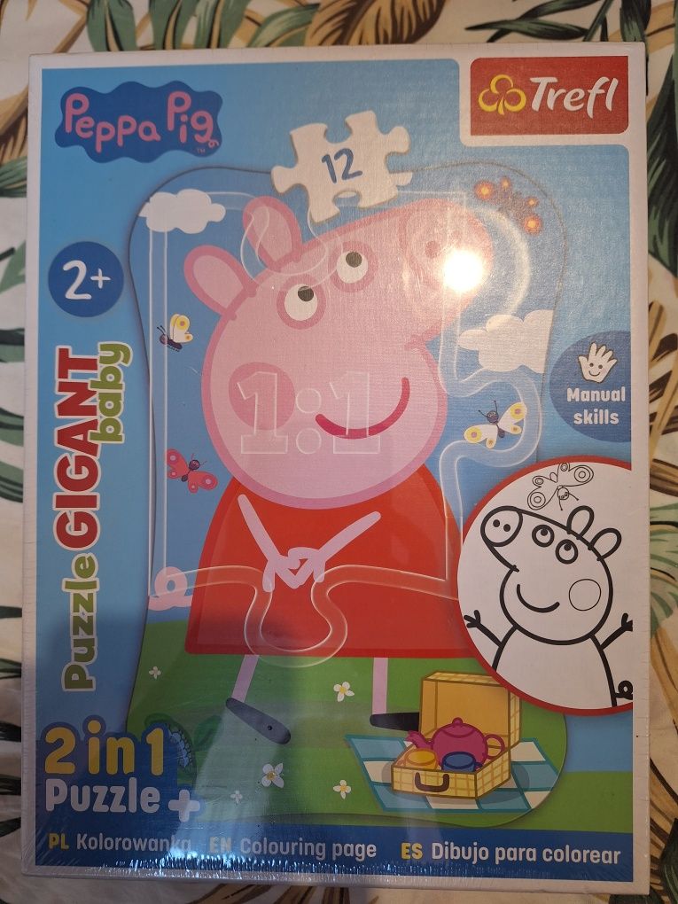 Nowy zestaw puzzli z kolorowanką Peppa Pig
