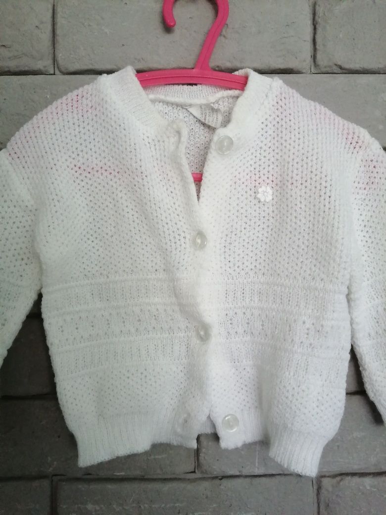 Sweterek biały dla dziewczynki 68