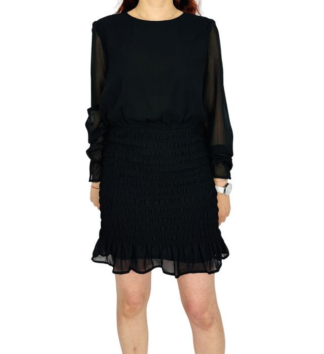 Czarna szyfonowa sukienka mini XL 42 H&M