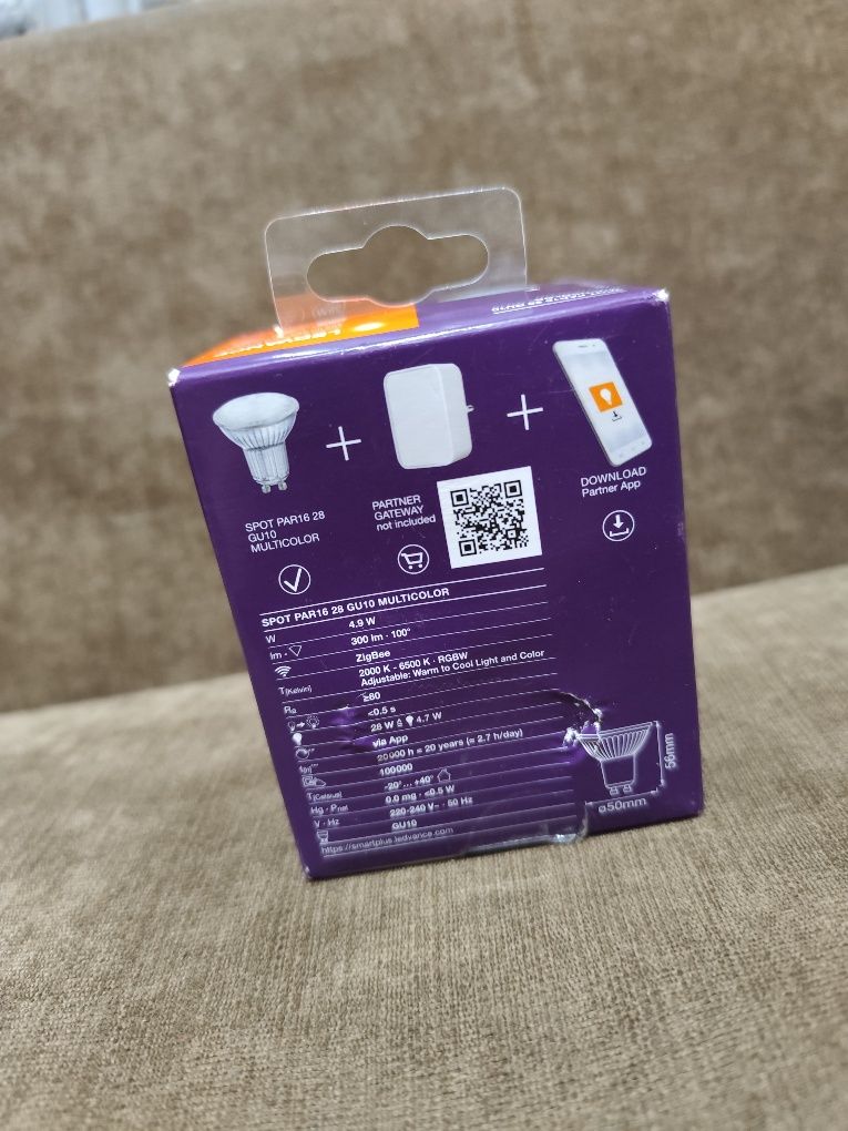 Żarówka Smart Ledvance LED Rgbw Wifi GU10 300lm 4.9W = 28W